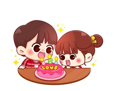 Couple celebrate birthday happy with cak... | Premium Vector #Freepik #vector #birthday #people #heart #love Couple Celebrating Birthday, Happy Birthday Cartoon Cute, Couple Birthday, Birthday Couple, Happy Birthday Cartoon, Love Is Cartoon Birthday, Cartoon Couple Images Love Is, Love Is Cartoon Anniversary, Love Is Cartoon In Color