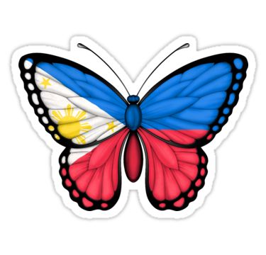 "Filipino Flag Butterfly" Stickers by Jeff Bartels | Redbubble Filipino Flag, Colombian Flag, Borneo Tattoo, Colombia Flag, Filipino Tattoos, Cross Tattoo For Men, Flag Painting, Hawaiian Tattoo, Nordic Tattoo