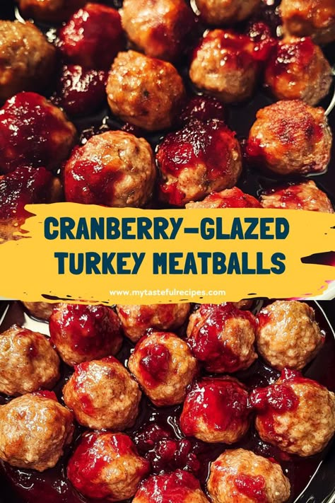 Whip up these easy Cranberry-Glazed Turkey Meatballs for your next gathering! With minimal prep and maximum flavor, they’re the perfect bite-sized treat for any occasion. Cranberry Glazed Turkey Meatballs, Cranberry Glazed Meatballs, Turkey Meatballs Recipes, Turkey Cranberry Meatballs, Turkey Meatball Recipes, Cranberry Sauce Meatballs, Slow Cooker Turkey Meatballs, Turkey Meatballs Crockpot, Turkish Meatballs