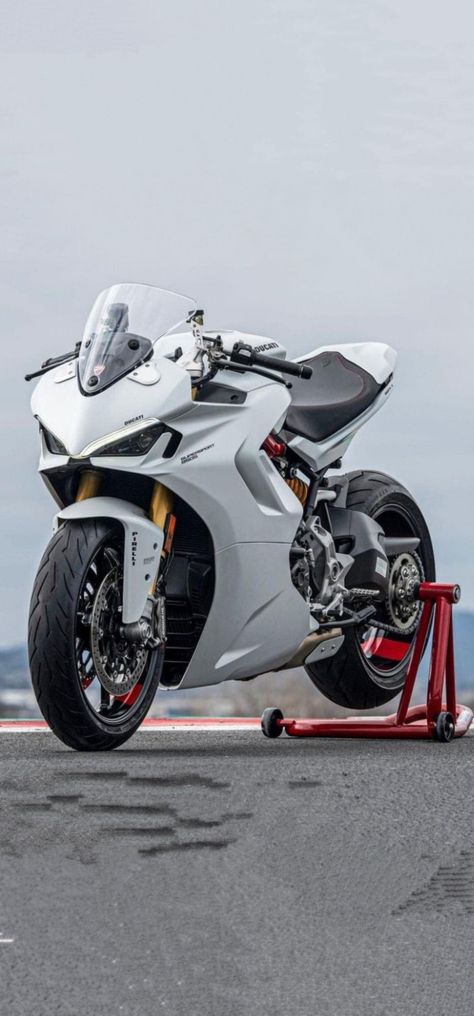 Kawasaki Motorcycles Sport Bikes, Motorcycle Kawasaki, Ducati Supersport, Stylish Bike, White Bike, White Motorcycle, Custom Sport Bikes, Futuristic Motorcycle, Ducati Motorcycles