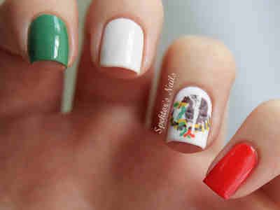 Nails ~ Acrylic ~ Mexico Flag design Mexico Pedicure Ideas, Mexican Flag Nails, Mexico Inspired Nails, Flare Acrylic Nails, Nails Mexican, Mexican Nails, Flag Nails, Quinceanera Nails, Spa Pedicure Chairs