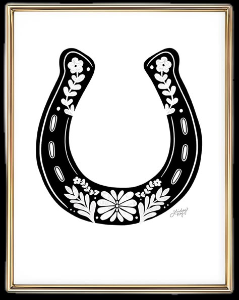 Western Ornamental Tattoo, Cool Western Drawings, Horshoe Tatoos Traditional, American Traditional Shamrock Tattoo, American Traditional Horseshoe Tattoo, Horseshoe Drawing, Traditional Horseshoe Tattoo, Horse Shoe Drawing, Horseshoe Illustration