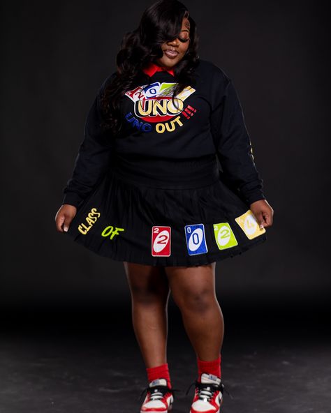 #seniorsunday ❤️💙💚💛 CUSTOM #SENIORSET UNO OUT! 🔥 designed by @jaicreativecollection 🎀 | Congratulations to all the grads of 2024! 🎓🎉 DM or TEXT (313)318-0114 to place an order📲 (please allow some time for a response!😊) | #customseniorset #redfordunionhighschool #seniorsunday #customsenioroutfit #customseniorshirts #classof2023 #classof2024 #customseniorcorset #customjeans #customcorset #RUHS #redfordunion #redfordunioncheer #redfordunionpanthers #customcorset #2024grad #2024 #customseniorsk... Graduation Outfit 8th Grade, Uno Senior Shirt, Uno Out Senior Shirt, Class Of 2025 Outfits, Custom Senior Outfits 2025, Class Of 2025 Shirt Ideas Senior, Senior Custom Outfits, Senior Jersey Ideas, Custom Graduation Outfit