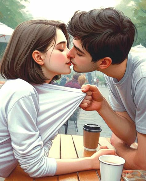 Couple Morning Hug, Cartoon Kissing Couples, Love Cartoon Couple Relationships, Good Morning Kisses Couple, Romantic Cartoon Images, Romantic Hug, Hugs And Kisses Couples, Love Feeling Photos, Hug Cartoon