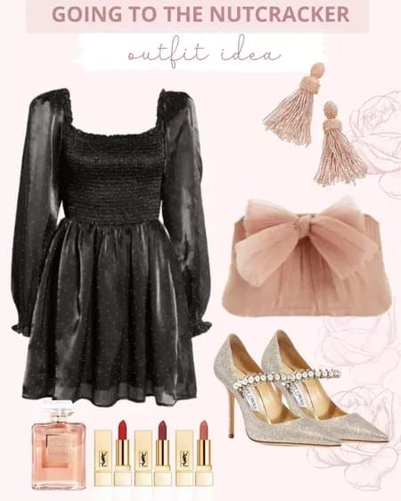 Going for the nutcracker holiday outfit idea 🎀 pair a sweet holiday dress with sequin heels and a bow bag! Sequin Heels, Stocking Stuffers For Her, Cozy Winter Outfits, Bow Bag, The Nutcracker, Holiday Outfit, Winter Beanie, Holiday Dress, Outfit Idea