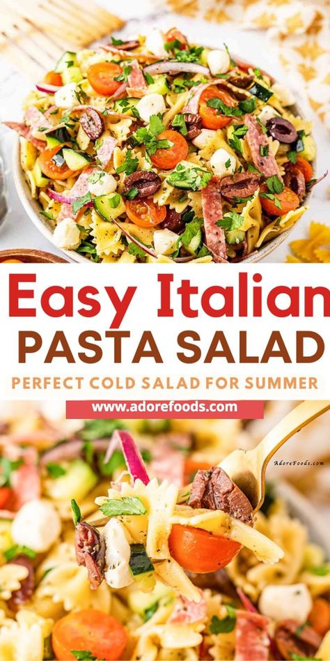 Pasta Dishes For A Crowd, Dishes For A Crowd, Easy Italian Pasta, Easy Italian Pasta Salad, Italian Pasta Salad, Salads For A Crowd, Best Pasta Salad, Cold Pasta Salad, Cold Pasta