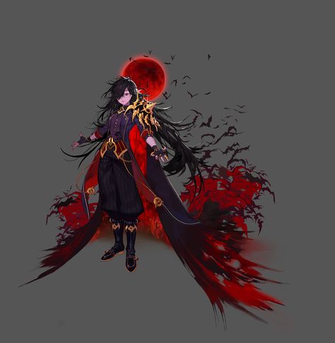 Dungeon Fighter, Blood Mage, Game Concept Art, Poses References, Character Design Animation, 판타지 아트, Dnd Characters, Fantasy Artwork, Fantasy Character Design