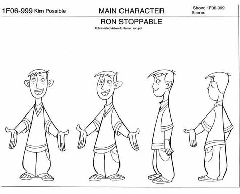 Kim Possible model sheets (Disney, 2002) Kim Possible Characters, Ron Stoppable, Character Turnaround, The Bad Guys, Character Model Sheet, Disney Concept Art, Character Design Sketches, Model Sheet, Disney Sketches