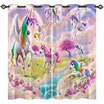 Check this out at Amazon Unicorn Curtains, Curtains For Kids, Curtains Colorful, Girls Bedroom Curtains, Rainbow Waterfall, Flower Print Pattern, Unicorn Flowers, Privacy Curtains, Insulated Curtains