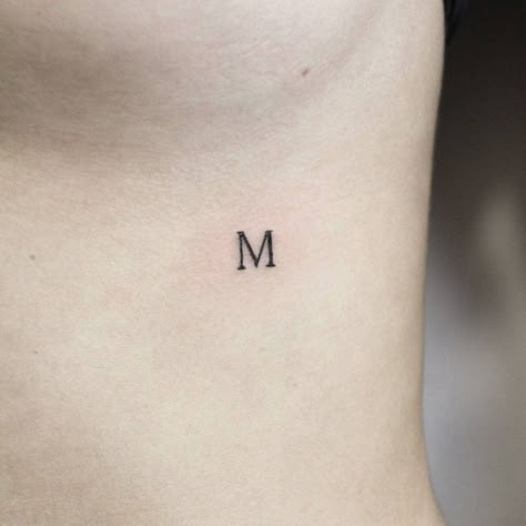 . ₊˚myrto｡.⋆tattoos Letter M Tattoos, Small Girly Tattoos, M Tattoos, Red Ink Tattoos, Stylist Tattoos, B Tattoo, Bee Tattoo, Friend Tattoos, Little Tattoos