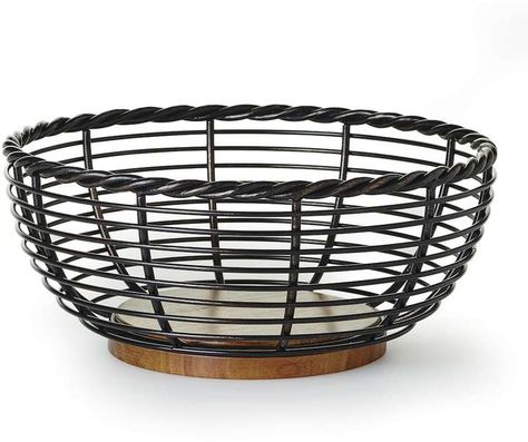 Gourmet Basics by Mikasa Mikasa Gourmet Basics Rope Fruit Basket Rope Centerpiece, Wrought Iron Accessories, Bread Baskets, Iron Accessories, Blue Fruits, Small Item Storage, Fruit Storage, Woodworking Machine, Green Fruit