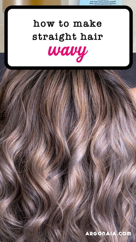 how to make waves in hair How To Make Strait Hair Curly, How To Get Straight Hair Curly, Straight To Curly Hair How To, Curl Fine Straight Hair, How To Scrunch Straight Hair, How To Make Straight Hair Wavy, Straight Hair To Curly How To Get, How To Have Wavy Hair, Easy Wavy Hair Routine