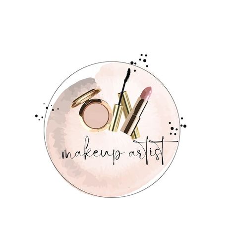 Vector water color luxury logo templates... | Premium Vector #Freepik #vector #luxury-logo #gold-logo #watercolor-logo #luxury-badge Makeup Icon Logo, Up Illustration, Logo Watercolor, Logo Circle, Makeup Artist Logo, Makeup Icons, Logo Luxury, Artist Logo, Logo Design Art