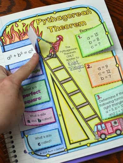 Pythagorean Theorem Foldable (Great for Math Interactive Notebooks) Pythagoras Theorem Project, Pythagoras Theorem Model, Angles Math Activity, Pythagorean Theorem Activity, Algebra Interactive Notebooks, Maths Project, Math Foldables, Math Models, Teaching Geometry