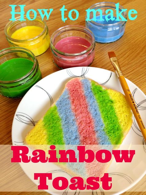 How to make rainbow toast - Create artwork you can eat, it's so much fun! #children #cooking #activity Bakery Art For Preschool, School Cooking Activities, Simple Cooking Activities For Kids, Eyfs Cooking, Preschool Cooking Activities, Unicorn Activities, Rainbow Toast, Classroom Cooking, Kids Cooking Activities