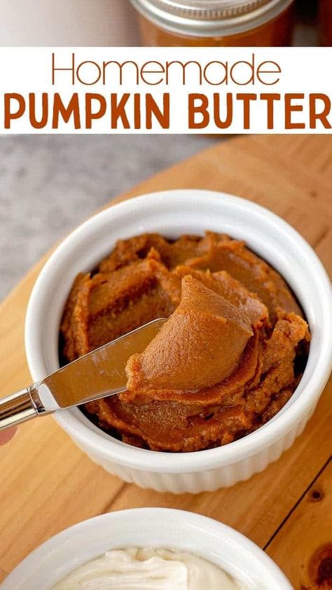 This Easy Pumpkin Butter Recipe is sweet, pumpkin-y and full of fall flavors. Enjoy it on everything from oatmeal to toast!  This pumpkin butter is made using canned pumpkin and a handful of other ingredients, so it is a snap to make! Maple Sugar Cookies, Homemade Pumpkin Butter, Pumpkin Butter Recipe, Canned Pumpkin Recipes, Fall Recipes Pumpkin, Frozen Pumpkin, Pumpkin Recipes Easy, Recipe Pumpkin, Sweet Butter