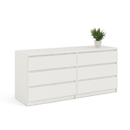 Tvilum Laguna 6-Drawer Double Dresser, Multiple Finishes - Walmart.com White Dresser Bedroom, Bedroom Arrangement, Dresser White, White Dresser, Double Dresser, Room Makeover Inspiration, Room Inspiration Bedroom, Dream Rooms, Dresser Drawers