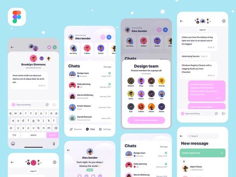 Chat App Design, Chat App Ui, Mobile Chat App, Email Template Design, App Template, App Design Inspiration, App Ui Design, Ui Inspiration, Chat App