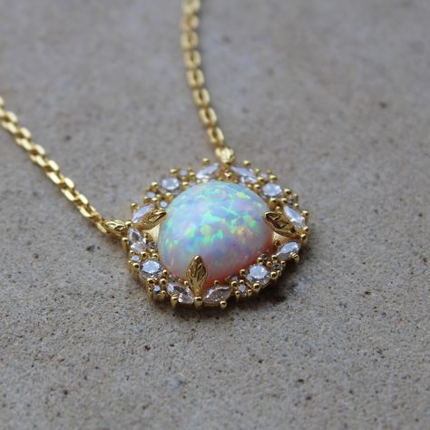 🍭✨Opal Magic✨🍭 Shop the full Poppy collection on www.shopviviangrace.com #opal #gemstones #opals #necklaces #gemstonenecklace #gemstones #floral #gold #shop #instagood Poppy Necklace, Floral Halo, Stacked Necklaces, Gold Gemstone Ring, Dichroic Glass, Opal Necklace, Dainty Necklace, Gemstone Necklace, Lobster Claw