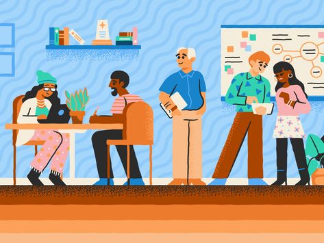 Generations In The Workplace by Erikas for Siege Media on Dribbble Workplace Illustration, Generations In The Workplace, Free Followers On Instagram, Different Generations, Get Instagram Followers, Social Media Marketing Tools, Social Media Growth, Social Media Services, Workplace Design