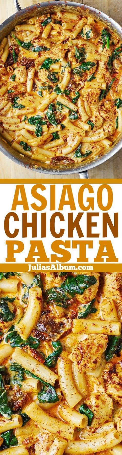 Asiago Chicken Pasta, Asiago Chicken, Chicken Spinach Pasta, New Chicken Recipes, Alfredo Lasagna, Soup Creamy, Tv Recipes, Best Pasta Dishes, Lasagna Roll