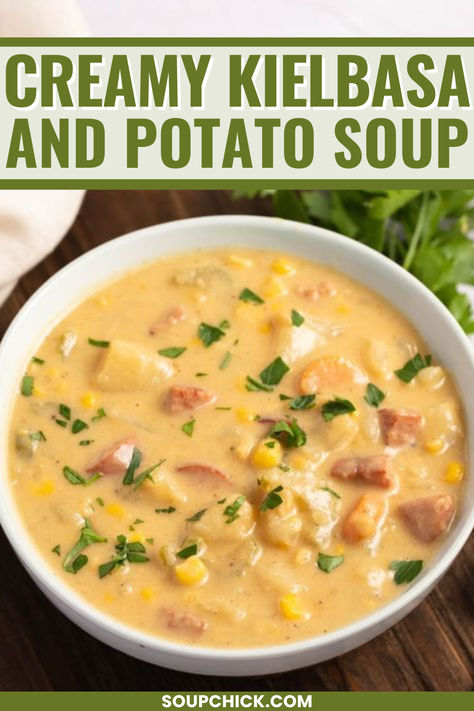 Kielbasa And Potato Soup Recipe Kiebalsa And Potatoes Soup, Kabasa Sausage Potato Soup, Soup With Sausage And Potatoes, Kielbasa And Potatoes Soup, Creamy Kielbasa, Potatoes And Kielbasa, Kielbasa Potato Soup, Cabbage Potato Soup, Kielbasa Soup