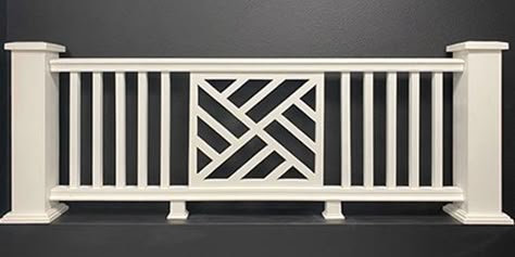 Chippendale Panels for Balustrades Chippendale Deck Railing, Fretwork Exterior, Faux Balcony Railing, Iron Railings Outdoor, Shoe Rack Cabinet Design, Exterior Railing, Porch Rails, Steel Grill Design, Railings Stairs