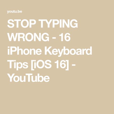 STOP TYPING WRONG - 16 iPhone Keyboard Tips [iOS 16] - YouTube Type Faster, Iphone Keyboard, Iphone Tips, Iphone Video, Iphone Organization, Ios 16, Camera Hacks, Latest Iphone, Iphone Camera