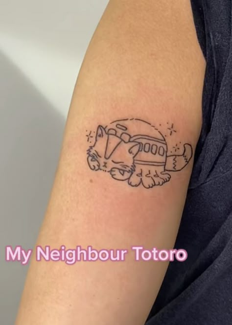 My Neighbour Toroto Tattoos, The Beast Over The Garden Wall Tattoo, Studio Ghibli Calcifer Tattoo, Cat Bus Tattoo, Small Ghibli Tattoo, Catbus Tattoo, Ditto Tattoo, Ghibli Tattoo Minimalist, My Neighbor Totoro Tattoo