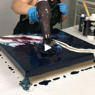 ELEGANT Hairdryer Acrylic Pour | This hairdryer pour is so elegant and simple! | By Mixed Media GirlFacebook Leftover Paint, Rose Pictures, Pouring Painting, Art Resin, Happy Paintings, Small Canvas, Acrylic Pour, Pour Painting, Acrylic Pouring