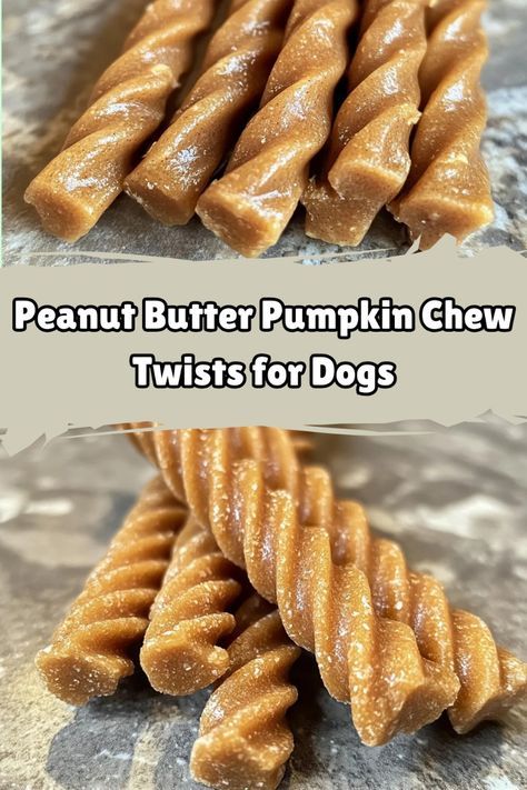 Make these Peanut Butter Pumpkin Chew Twists for Dogs for a healthy and tasty homemade treat! Packed with nutrition, this easy recipe is perfect for rewarding your pup. Try it today and see those tails wag! Get more homemade dog treat ideas on our website. Diy Cheese Dog Treats, Pumpkin And Peanut Butter Dog Biscuits, Homemade Dog Jerky Treats, Homemade Dog Treats For Shih Tzu, Homemade Dog Christmas Treats, Dog Fruit Treats, Dog And Cat Treat Recipes, Yak Chews For Dogs, Veggie Dog Treats