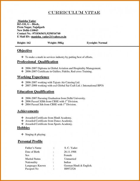 Download Cv Format, Basic Resume Format, Cv Format For Job, Resume Format Free Download, Latest Resume Format, Cv Resume Sample, Resume Format Examples, Free Resume Format, Curriculum Vitae Examples