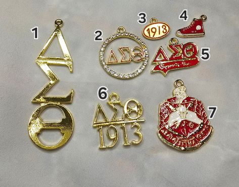 Delta Sigma Theta sorority charms for jewelry making available in silver & gold. Products will not tarnish, avoid exposure to water, chemicals, or any liquid known to damage jewelry. Delta Girl, Theta Sorority, Divine Nine, Delta Sigma Theta Sorority, Charms For Jewelry Making, Delta Sigma Theta, Jewelry Charms, Oct 1, Sorority