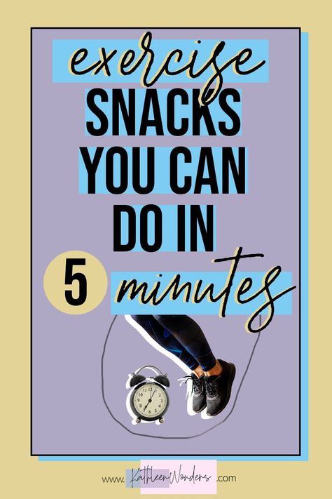 If you're struggling to find time to exercise in a day, try these exercise snacks you can do in 5 minutes. #exercise #fitnesssnacks #fastexercise #fitness #workout 1 Minute Exercises, Exercise Snacks, 5 Minute Workout, Fun Food Facts, Girl Exercise, Diy Wellness, Women Exercise, Mom Self Care, Fitness At Home