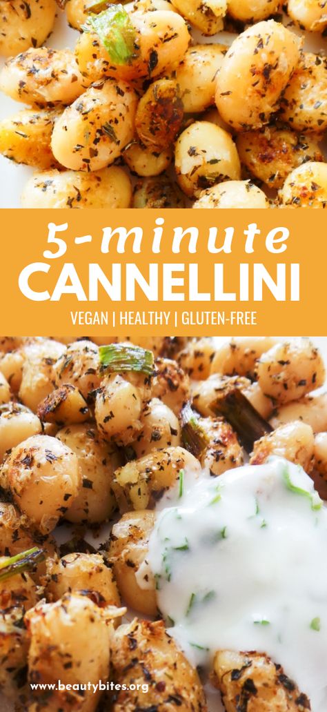 What To Make With White Beans, Meals With Cannellini Beans, Bean Sides Recipes, White Bean Lunch Ideas, Easy Cannellini Bean Recipes, White Cannellini Bean Recipes, Cannellini Beans And Rice, White Beans Vegan Recipes, Crispy Cannellini Beans