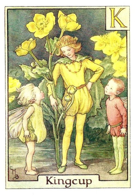 Flower Fairy by Cicely Mary Barker The Letter K, 동화 삽화, Postal Vintage, Fairy Illustration, Cicely Mary Barker, Fairies Elves, Vintage Fairies, Fairy Magic, Letter K