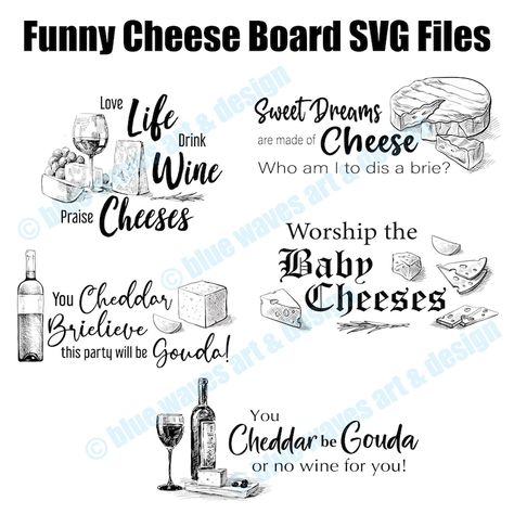 Funny Charcuterie Board SVG Files, Cheesy SVG Files, Cheese Board Engrave Digital Files, Charcuterie Board Engrave Files, Cheese Puns Svg - Etsy UK Funny Charcuterie Board, Cheese Quotes, Charcuterie Board Svg, Cheese Puns, Cheesy Puns, Engraved Cheese Board, Word Board, Laser Engraved Ideas, Charcuterie And Cheese Board