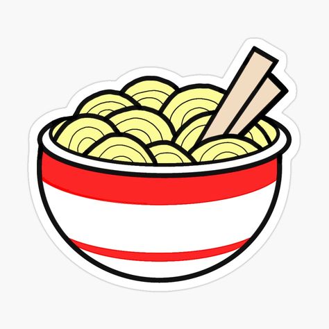 Get my art printed on awesome products. Support me at Redbubble #RBandME: https://www.redbubble.com/shop/p/45552532.EJUG5?asc=u Noodles Drawing, Easy Noodles, Noodle Doodle, Bowl Of Noodles, Noodles Bowl, Noodles Ramen, Ramen Noodle Bowl, Bowl Of Ramen, Food Sticker