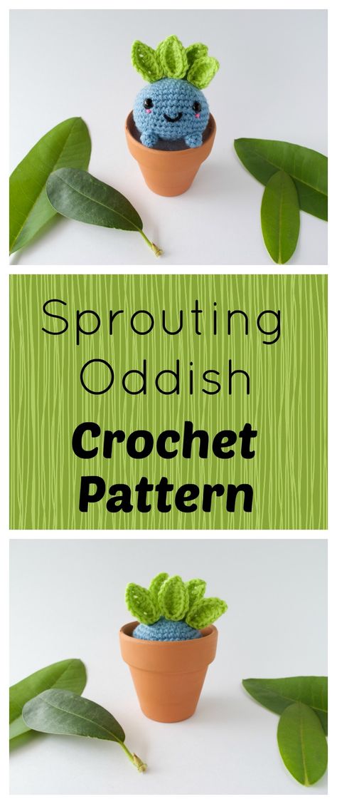 Free Oddish Pattern Oddish Crochet, Oddish Pokemon, Crochet Stitches Texture, Pokemon Crochet Pattern, Pokemon Crochet, Crochet Pokemon, Rose Patterns, Confection Au Crochet, Baby Crochet Patterns Free