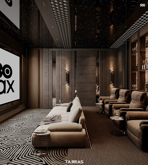 Cinema Home :: Behance Grey Cinema Room, Terrace Home Theatre, Home Theater Wall Panelling, Luxury Home Theatre Design, Indian Home Theatre Design, Luxury Home Cinema Room Interior Design, Luxury Movie Theater Home, Screening Room Design, Home Theatre Design Modern