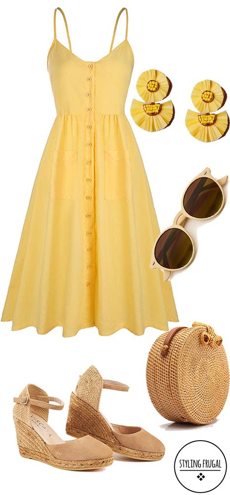 Yellow Summer Dress, Yellow Sundress, Affordable Dresses, Lily Collins, Casual Summer Dresses, Outfit Casual, Looks Vintage, Yellow Dress, Summer Dresses For Women