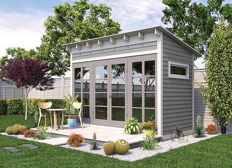 19 Shed Plans Perfect for Big or Small Backyards - Bob Vila She Shed Plans, Office Shed, Shed Office, Lean To Shed, Modern Shed, Studio Shed, Backyard Studio, House Shed, Diy Shed Plans