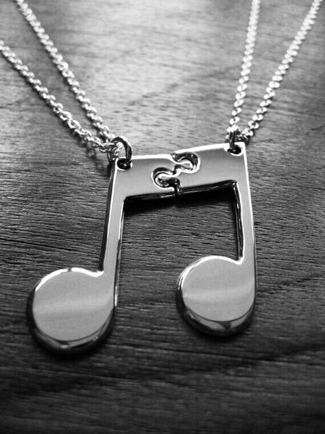 Music Note Necklace, Love For Her, Best Friend Necklaces, Music Jewelry, Two Best Friends, Friend Necklaces, Trendy Quotes, Matching Jewelry, Ideas Quotes