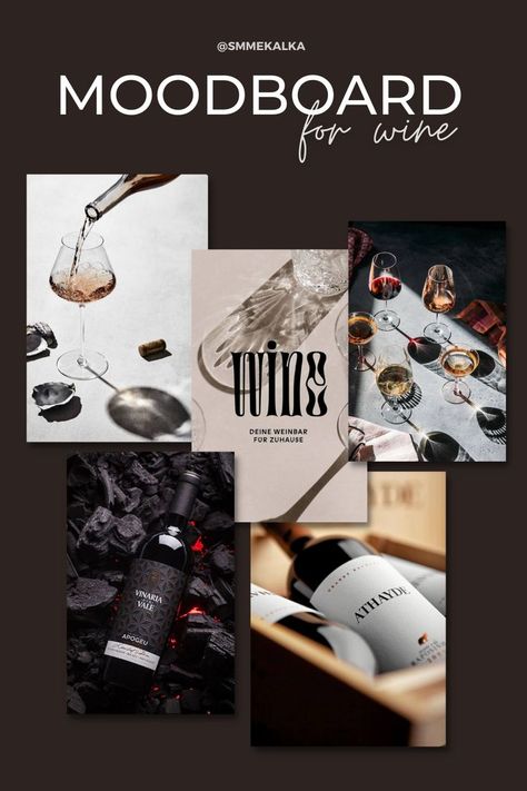 Minimalism and aesthetics are elements that gathering the moodboard. This format of live photos may translate the sense of taste accumulated over the years of brand work. Brand gives their audience confidence that it is a trendsetter. SMMEKALKA for wine-accounts in social media. #wineaesthetics #moodboard #photoshootinspiration Wine Social Media, Pinboard Ideas, Wine Advertising, Sense Of Taste, Concept Stores, Wine Book, Wine Photography, Wine Event, Wine Club