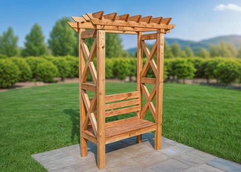 Modern Arbor Bench Plans DIY Wood Arbor With Bench Plan Pdf File Digital Download Outdoor Reading Nook Plans Garden Cabana Plans - Etsy Diy Wood Arbor, Cabana Plans, Garden Arbor Bench, Arbor With Bench, Modern Arbor, Garden Arbour Seat, Garden Table Plans, Diy Arbour, Outdoor Reading Nooks