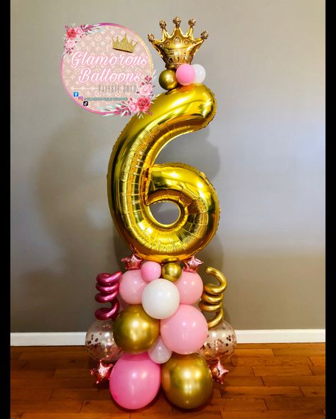 Balloons Number, Balloon Numbers, 6th Birthday Cakes, Ideas Fiesta, Balloon Ideas, Princess Theme, Balloon Flowers, Birthday Numbers, Number Balloons