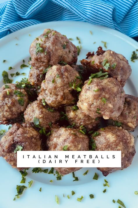 Non Dairy Meatballs, Dairy Free Meatball Recipes, Meatballs Dairy Free, Betr Recipes, Mspi Diet, Dairy Free Meatballs, Egg Free Meatballs, Making Meatballs, Gluten Free Meatballs