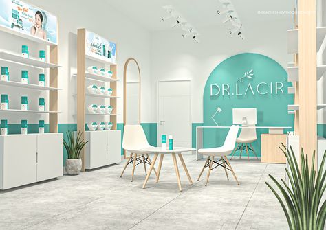 Dr.Lacir Cosmetics Showroom Concept on Behance Cosmetic Showroom Interior, Cosmetic Showroom, Interior Design Industrial, Cosmetic Design, Design Industrial, Autodesk 3ds Max, 3d Modeling, 3ds Max, Industrial Design