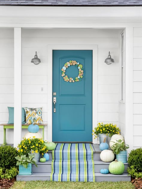 Turquoise and Blue Front Doors – with Paint Colors! | House of Turquoise Front Door Paint, Unique Front Doors, Turquoise Door, Colors Pictures, Best Front Doors, Blue Front Door, Turquoise Front Door, Door Paint, Front Door Paint Colors