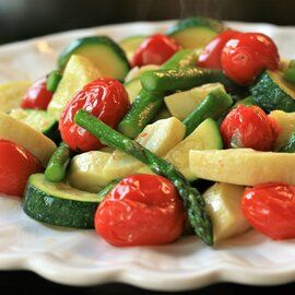 Sheet Pan Roasted Mediterranean Vegetables Recipe | Allrecipes Smoked Zucchini, Asparagus Zucchini, Roasted Veggies Recipe, Zucchini And Tomatoes, Mediterranean Vegetables, Roasted Mediterranean Vegetables, Asparagus Casserole, Zucchini Tomato, Roast Zucchini